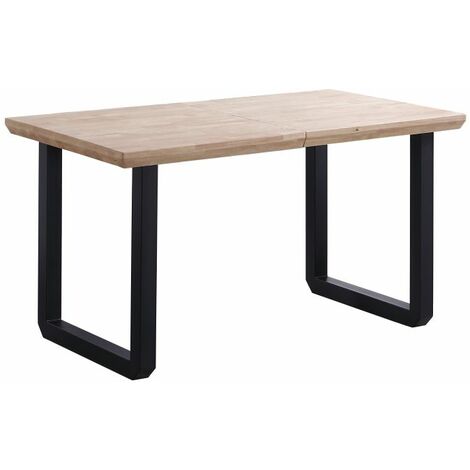 Mesa de comedor Roma extensible Negro - Roble 77cm (ancho) x 80cm (alto)