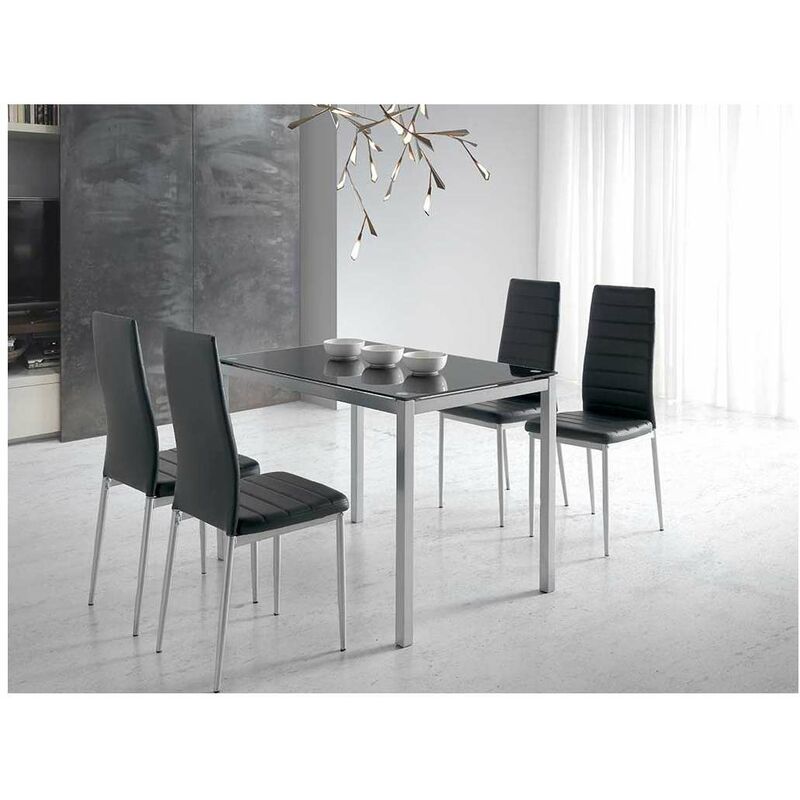 

Mesa de comedor silvia cristal en acabado negro 75 cm(alto)110 cm(ancho)70 cm(largo) Color Negro