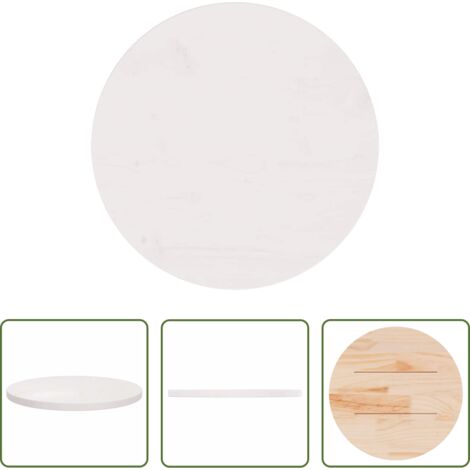 Mesa de comedor -  Superficie de mesa madera maciza de pino blanco Ø50x2,5 cm