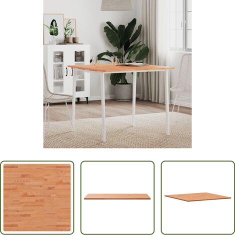 Mesa de comedor -  Tablero de mesa cuadrado de madera maciza de haya 80x80x1,5 cm