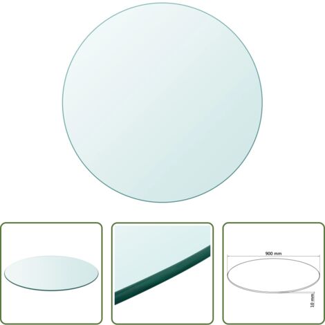 Mesa de comedor -  Tablero de mesa de cristal templado redondo 900 mm