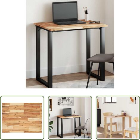 Mesa de comedor -  Tablero de mesa rectangular madera maciza acacia 100x60x2 cm