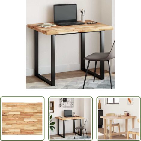 Mesa de comedor -  Tablero de mesa rectangular madera maciza acacia 100x80x4 cm
