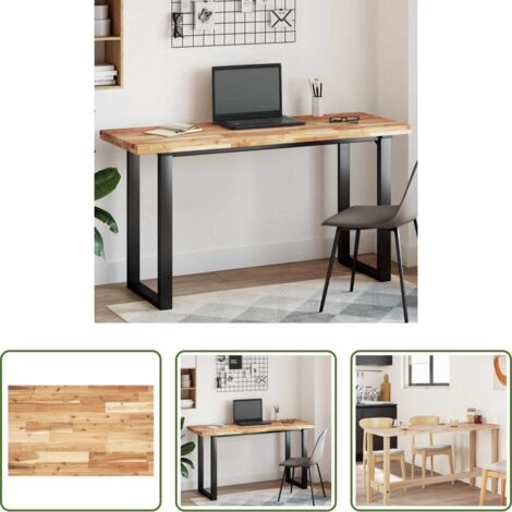 Mesa de comedor -  Tablero de mesa rectangular madera maciza acacia 120x50x4 cm