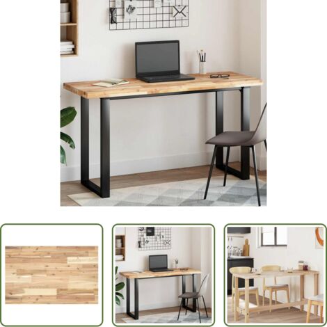 Mesa de comedor -  Tablero de mesa rectangular madera maciza acacia 160x50x4 cm