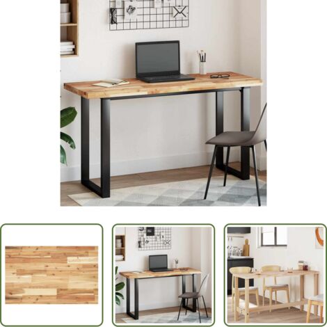 Mesa de comedor -  Tablero de mesa rectangular madera maciza acacia 160x50x4 cm