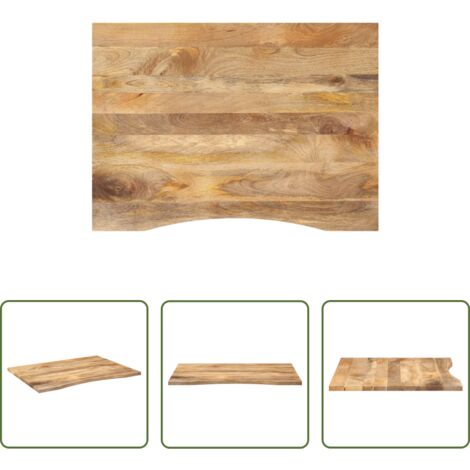 Mesa de comedor -  Tablero escritorio con curva madera mango rugosa 100x80x2,5 cm