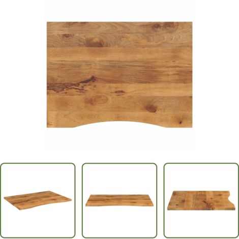Mesa de comedor -  Tablero escritorio con curva madera mango rugosa 100x80x2,5 cm