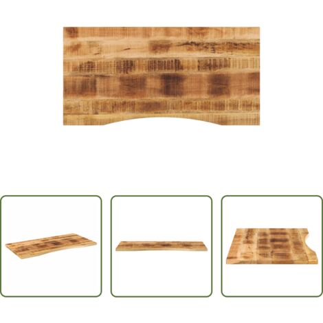 Mesa de comedor -  Tablero escritorio con curva madera mango rugosa 140x60x2,5 cm