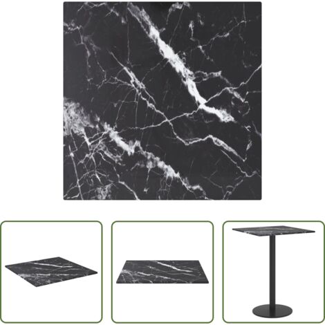 Mesa de comedor -  Tablero mesa diseño mármol vidrio templado negro 30x30 cm 6 mm