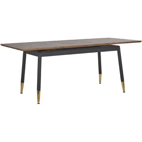Mesa de comedor transparente 160/200 x 90 cm tapa de cristal patas de madera rectangular escandinava moderna California