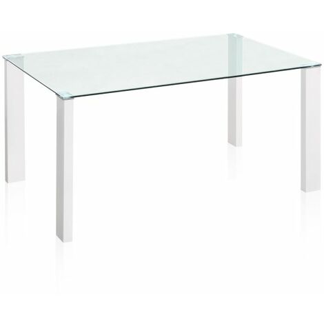 Mesa de comedor Valya Cristal - Blanco 90cm (ancho) x 75cm (alto)