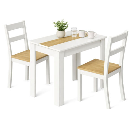 Mesa de comedor VCM VCM, mesa de cocina de madera (alto 75 x ancho 80 x fondo 50 cm), mesa de comedor compacta para cocina y comedor, mesa Disalo (blanco/roble miel)