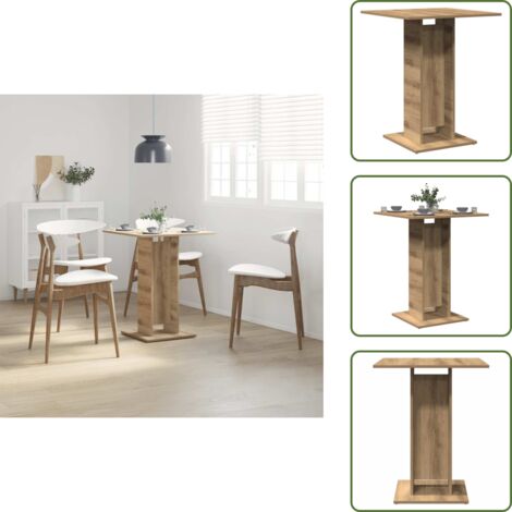 Mesa de comedor - vidaXL Mesa de bistró madera de ingeniería roble artisan 60x60x75 cm - Mesa de cocina