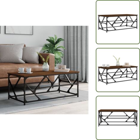 Mesa de comedor - vidaXL Mesa de centro madera contrachapada roble marrón 100x50x40 cm - Mesa de centro marrón