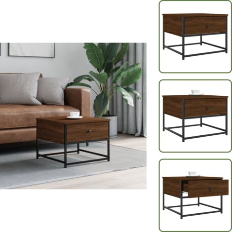 Mesa de comedor - vidaXL Mesa de centro madera de ingeniería roble marrón 51x51x40 cm - Almacenamiento