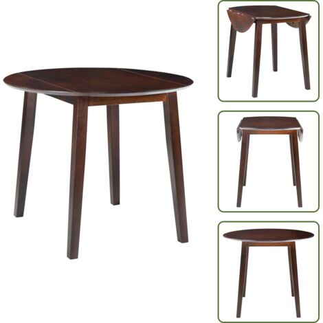 Mesa de comedor - vidaXL Mesa de hojas abatibles redonda MDF marrón - Mesa de madera