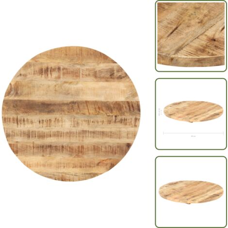 Mesa de comedor - vidaXL Superficie de mesa redonda madera maciza de mango 25-27 mm 50cm - Acabado industrial