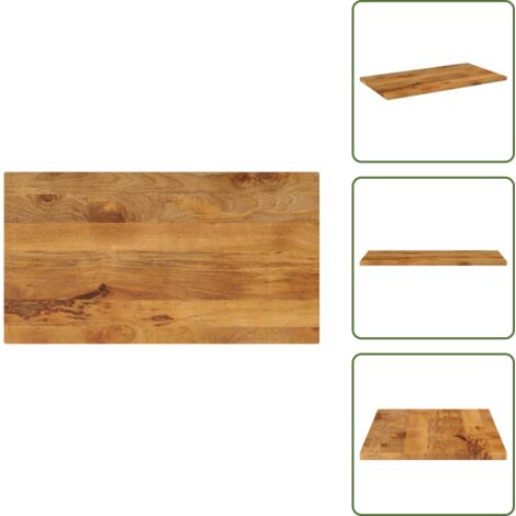 Mesa de comedor - vidaXL Tablero de mesa rectangular madera maciza mango 100x70x2,5 cm - Superficie de mesa