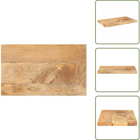 Mesa de comedor - vidaXL Tablero de mesa rectangular madera maciza mango 60x30x3,8 cm - Mesa de madera natural