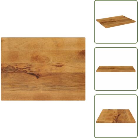 Mesa de comedor - vidaXL Tablero de mesa rectangular madera maciza mango 80x70x2,5 cm - Madera maciza