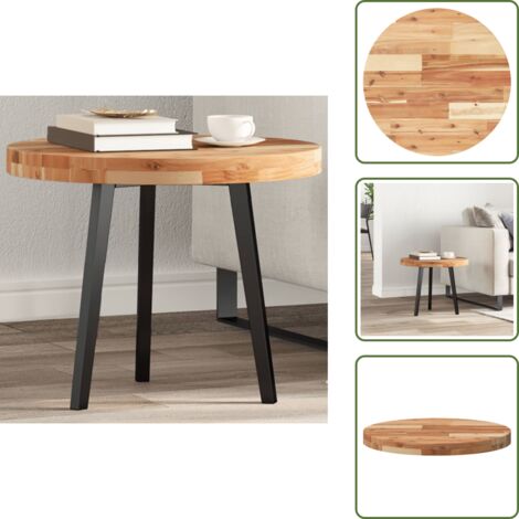 Mesa de comedor - vidaXL Tablero de mesa redondo madera maciza de acacia Ø50x4 cm - Mesa de centro