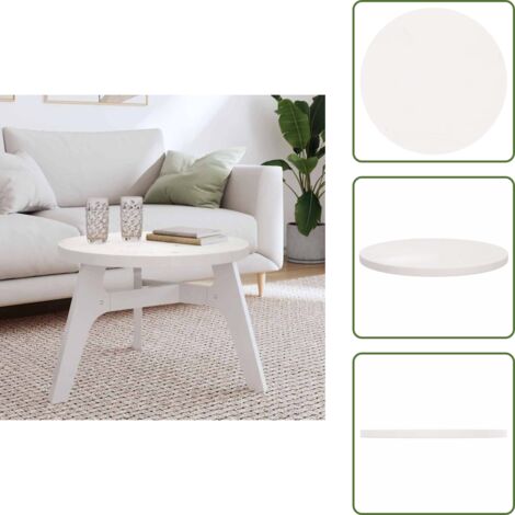 Mesa de comedor - vidaXL Tablero de mesa redondo madera maciza de pino blanco Ø60x3 cm - Madera maciza