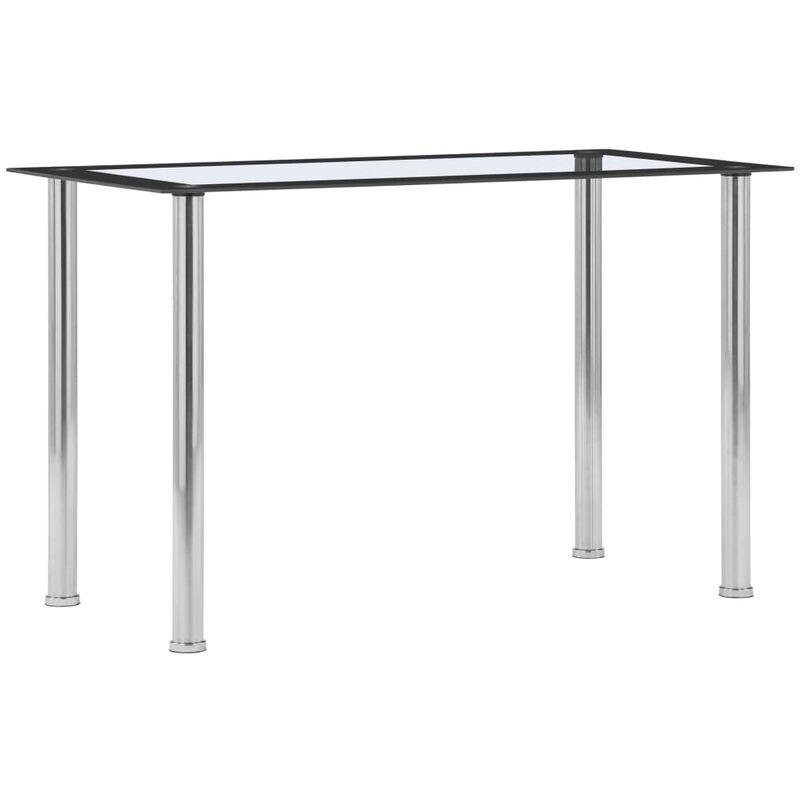 

Mesa de comedor vidrio templado negro transparente 120x60x75 cm