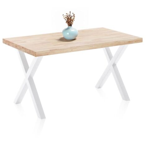 Mesa de comedor X-Loft 140 Roble salvaje - Blanco 140x80