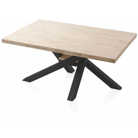 Mesa de comedor Xena 160 Negro - Roble 100cm (ancho) x 76cm (alto)