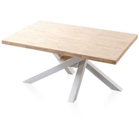 Mesa de comedor Xena 160 Roble - Blanco 100cm (ancho) x 76cm (alto)