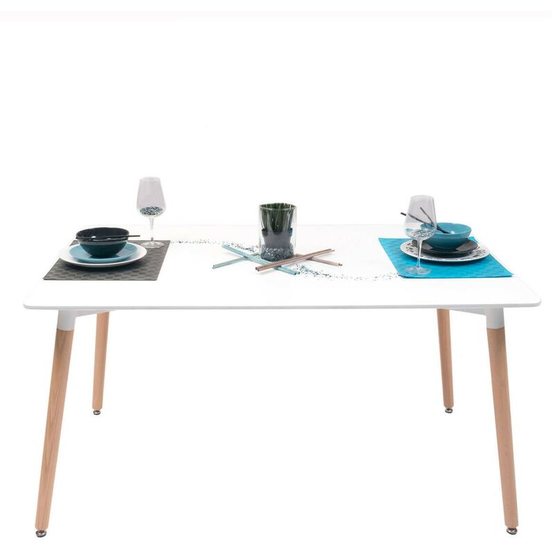 

Mesa de comedor y cocina de diseño nórdico TOWER patas de haya | 120x80