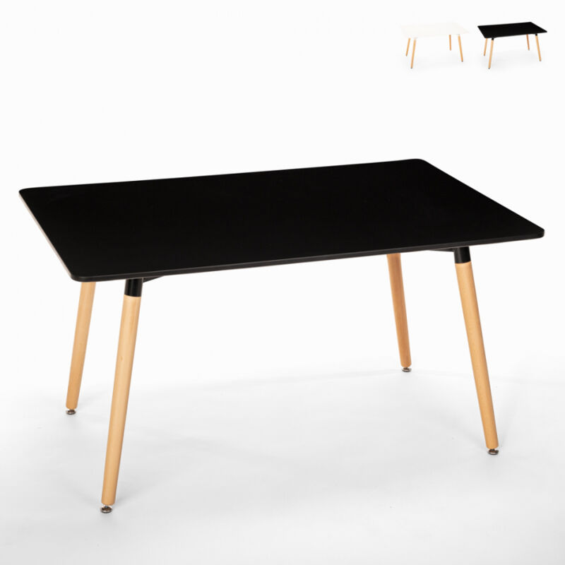 

Mesa de comedor y salón rectangular 120x80 diseño de madera Corn | Negro