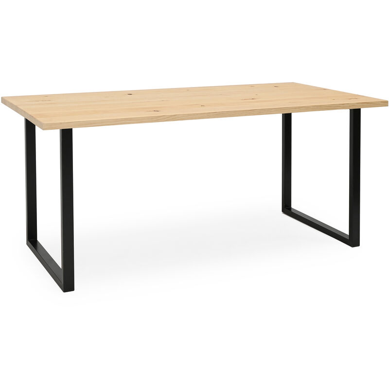 

Decowood - Mesa de comedor Zocco natural y negra 180x80cm