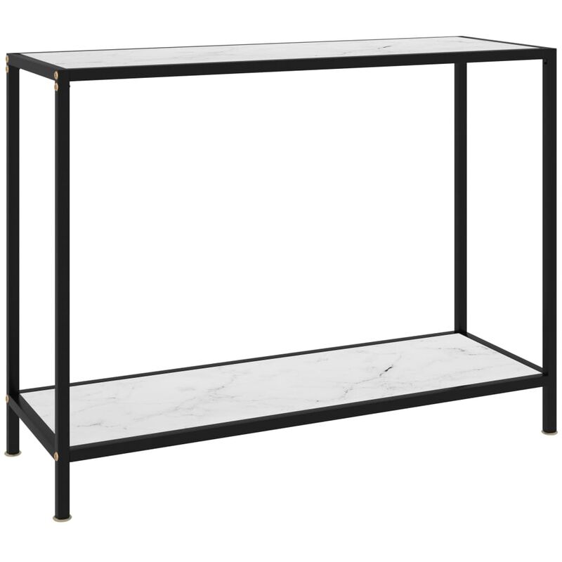

Mesa de consola blanco vidrio templado 100x35x75 cm