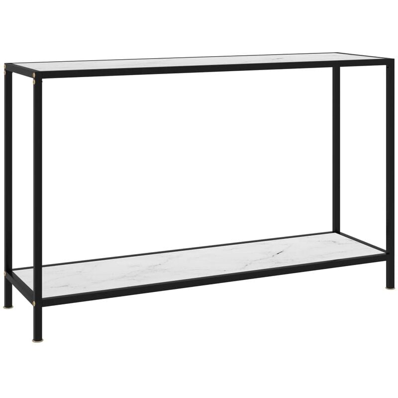 

Mesa de consola blanco vidrio templado 120x35x75 cm