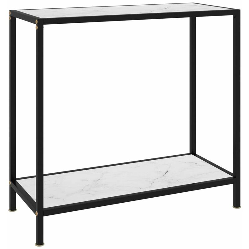 

Mesa de consola blanco vidrio templado 80x35x75 cm