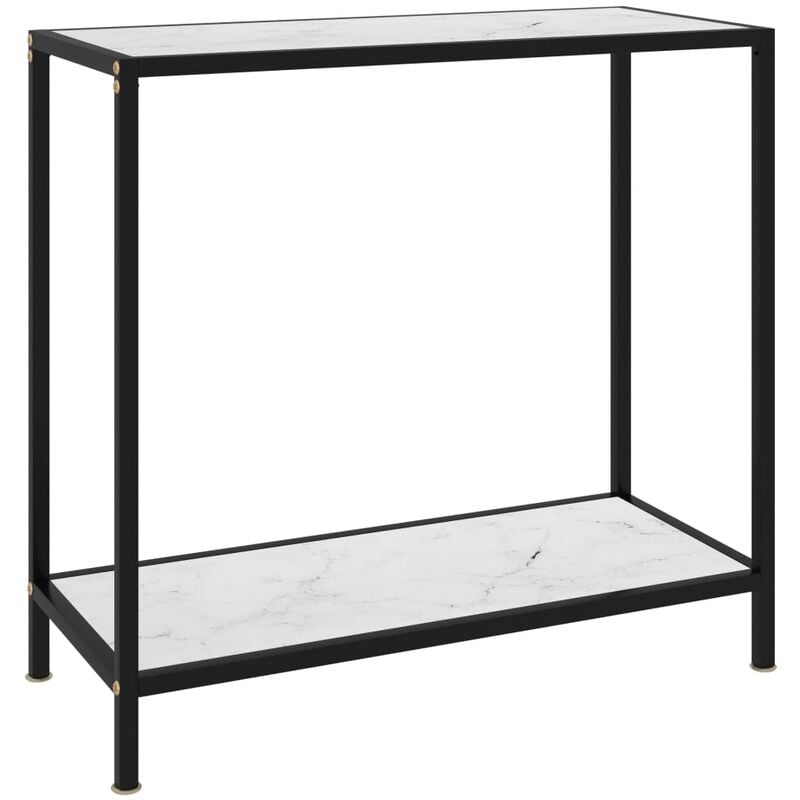 

Mesa de consola blanco vidrio templado 80x35x75 cm
