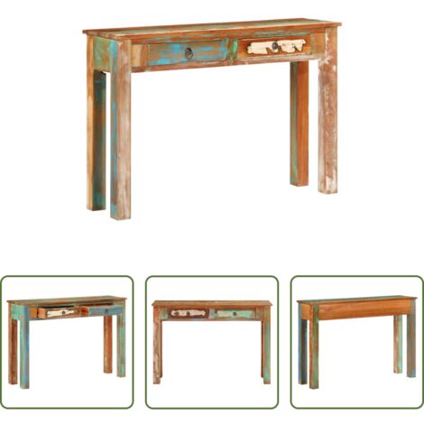 Mesa de consola -  Mesa consola madera maciza reciclada 110x30x75 cm