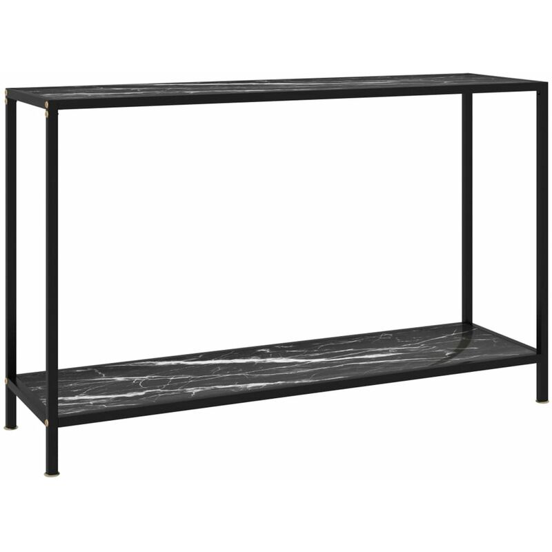 

Mesa de consola negro vidrio templado 120x35x75 cm