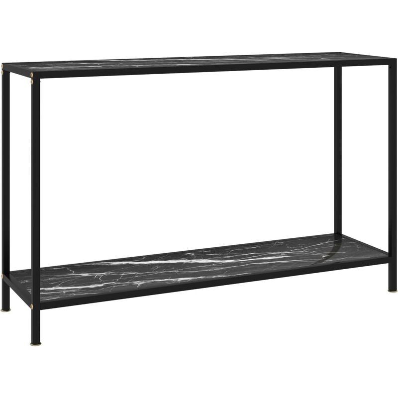 

Mesa de consola negro vidrio templado 120x35x75 cm