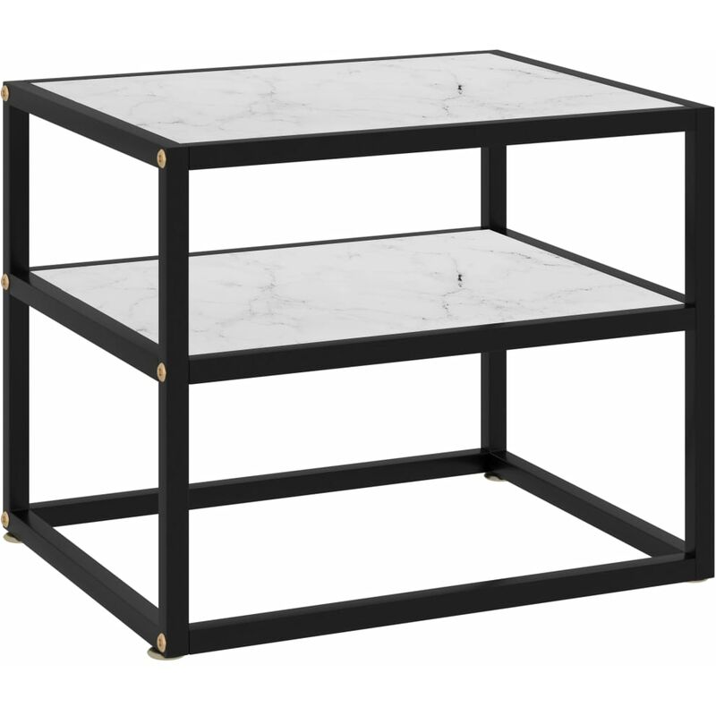 

vidaXL Mesa de Consola Vidrio Templado 50x40x40 cm Blanco - Blanco