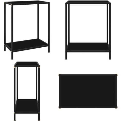 Mesa de consola negro vidrio templado 60x35x75 cm - Mesa auxiliar - Mesa de vidrio