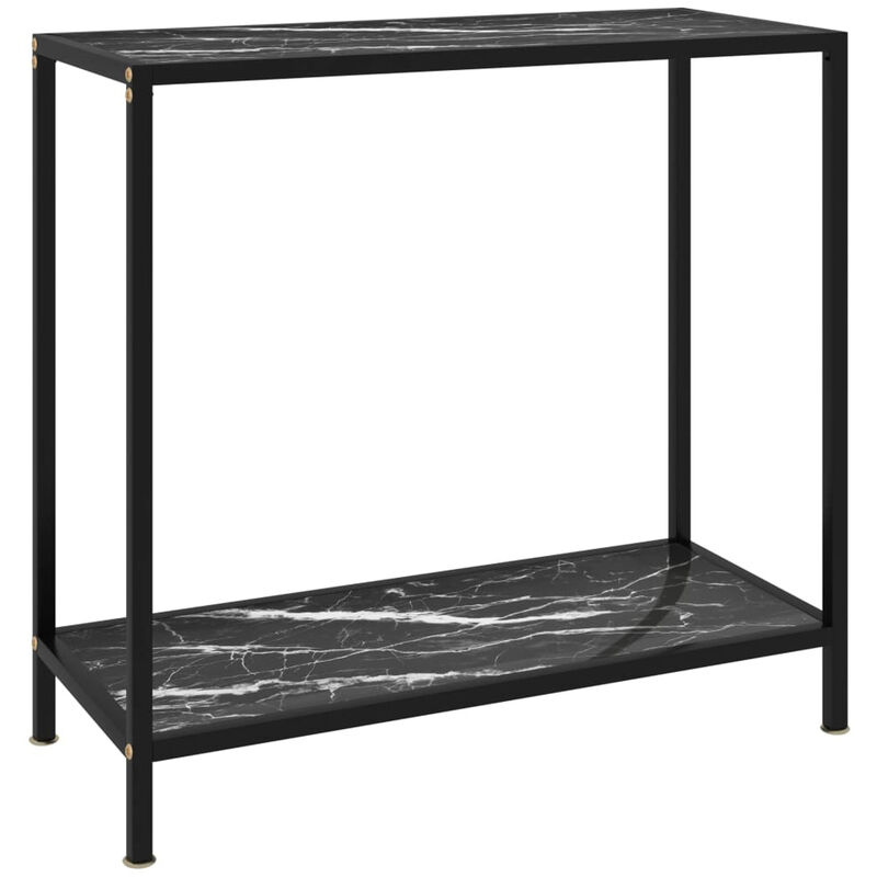 

Mesa de consola negro vidrio templado 80x35x75 cm