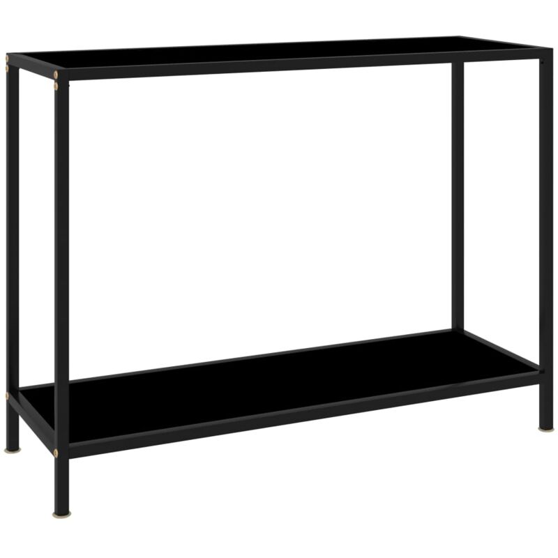 

vidaXL Mesa de Consola Vidrio Templado Negro 100x35x75 cm - Negro