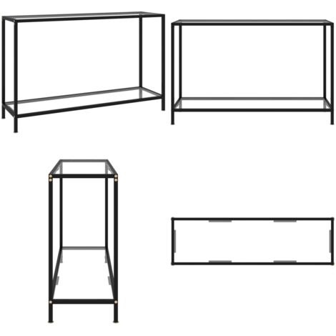 Mesa de consola transparente vidrio templado 120x35x75 cm - Mesa auxiliar - Mesa de vidrio