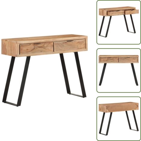 Mesa de consola - vidaXL Mesa consola de madera de acacia bordes naturales 100x35x76 cm - Muebles de madera