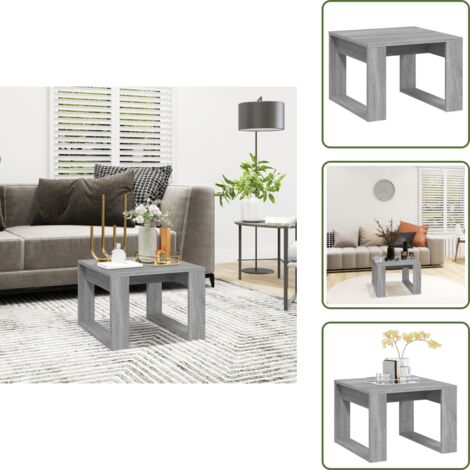 Mesa de contrachapado - vidaXL Mesa auxiliar madera contrachapada gris Sonoma 50x50x35 cm -