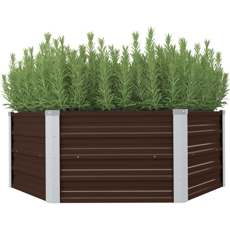 

Mesa de cultivo de acero galvanizado marrón 129x129x46 cm