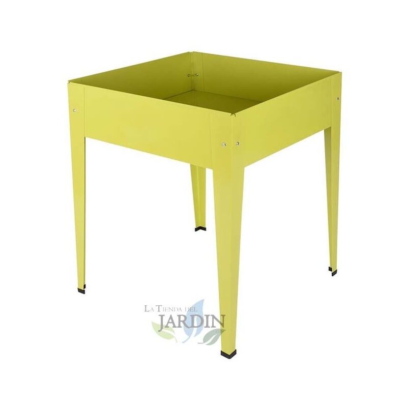 

Mesa de cultivo metálica cuadrada 60 x 60 x 82 cm amarilla